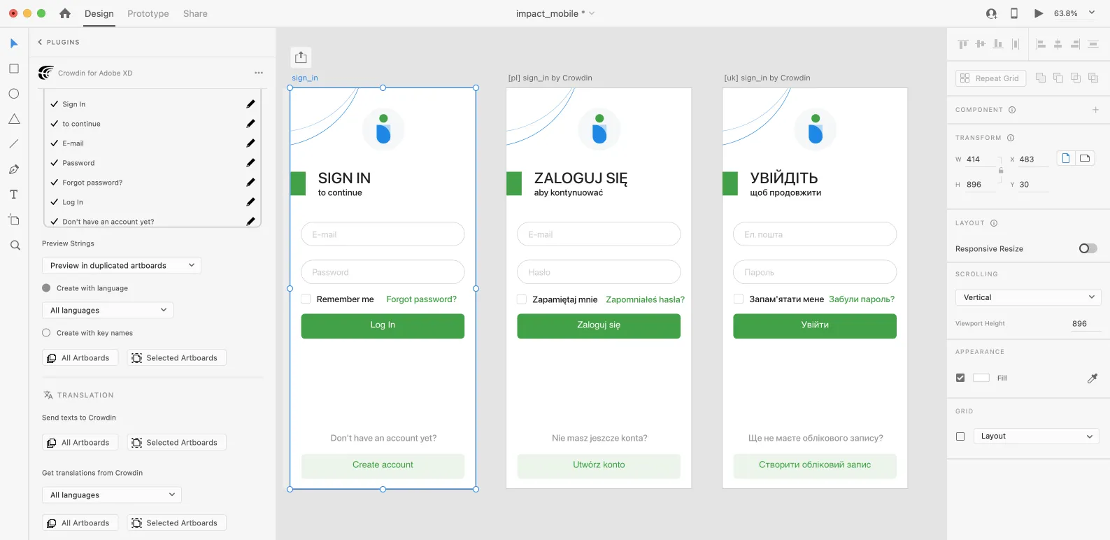 Adobe XD Eklentisi Yüklenen Çeviriler