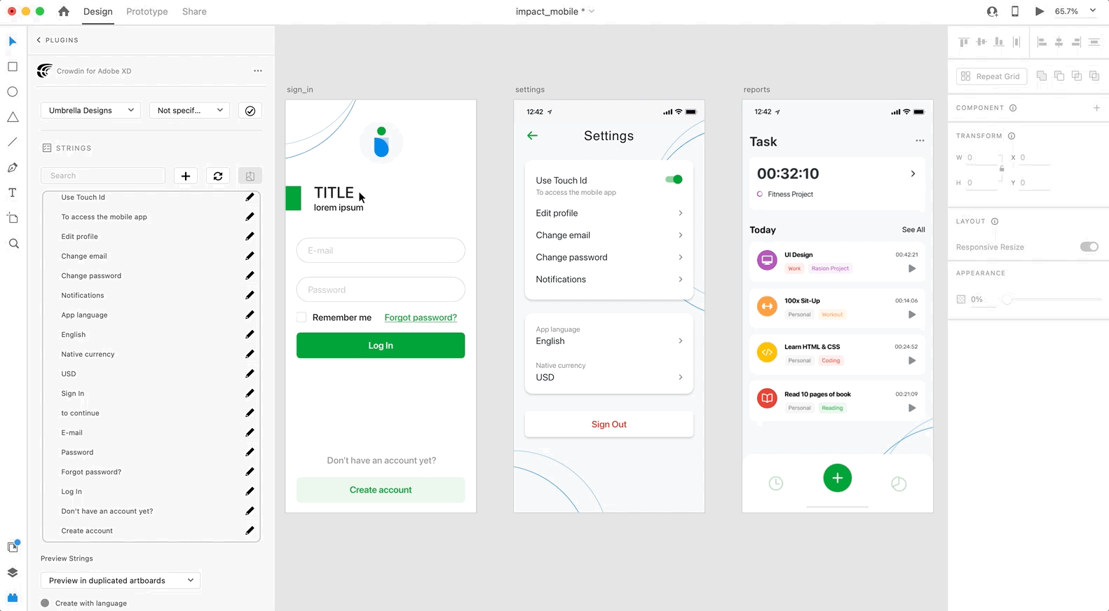 Adobe XD Eklentisi Adobe XD’de Crowdin’den Kaynak Dizgileri Kullanma