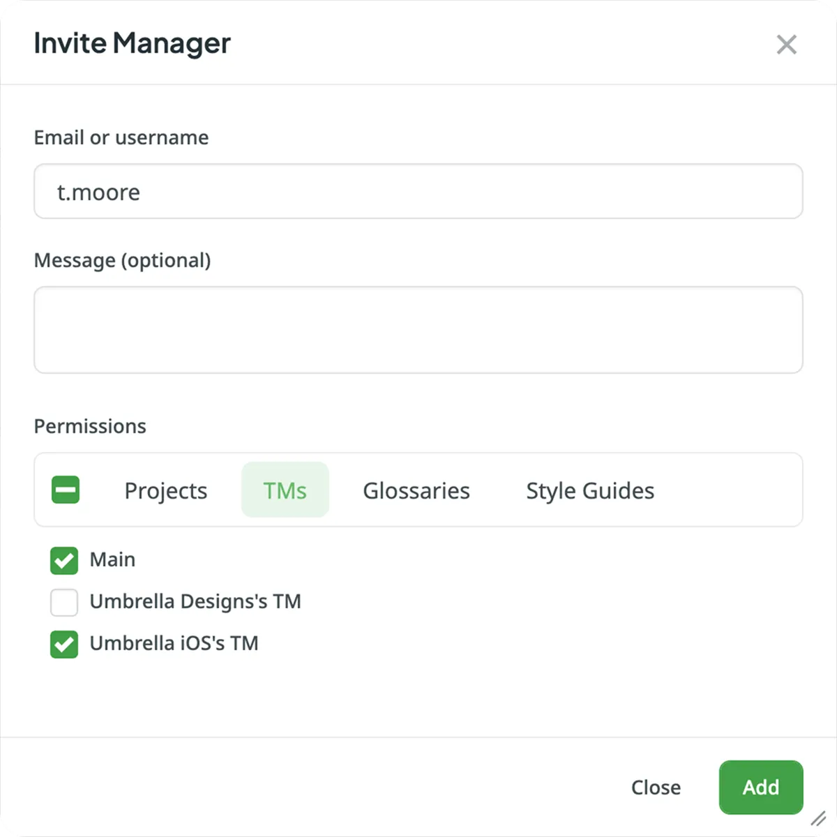 Manager einladen